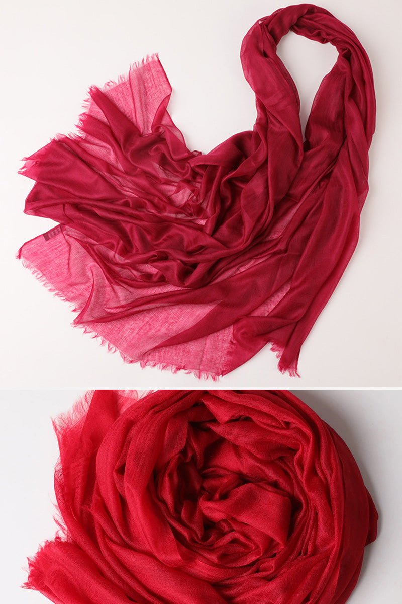 100 Cashmere Featherlight luxury scarf in rich red, soft and lightweight for all-season warmth and elegance