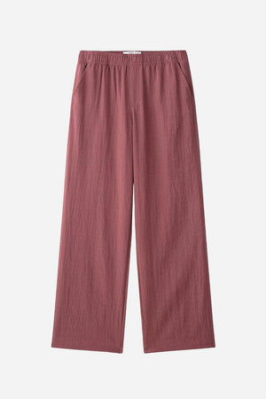 Dusty rose wide-leg pants from Mix-Match Lounge-to-Travel Set with comfortable fit and wrinkle-resistant fabric