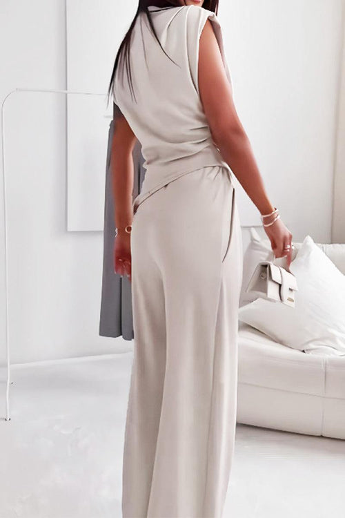 Manhattan Lines Draped Two-Piece Set