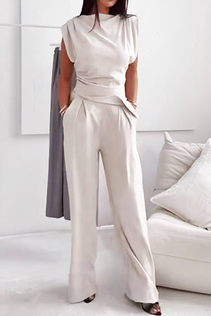 Manhattan Lines Draped Two-Piece Set