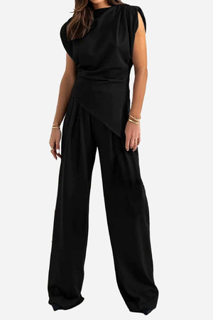 Manhattan Lines Draped Two-Piece Set