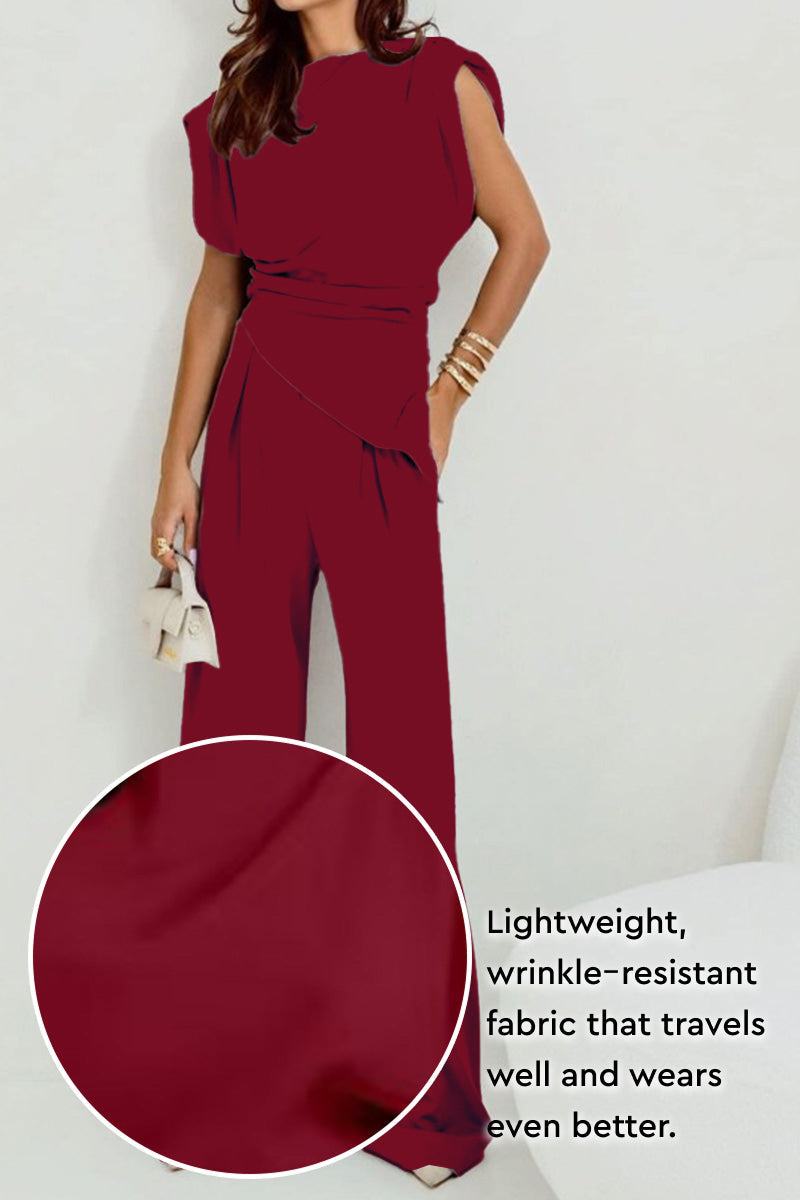 Manhattan Lines Draped Two-Piece Set
