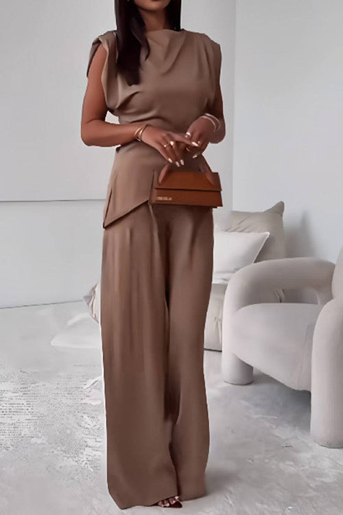Manhattan Lines Draped Two-Piece Set