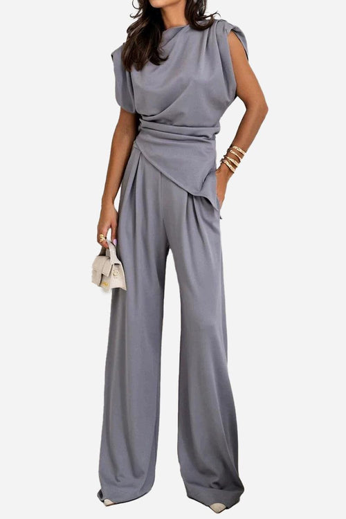 Manhattan Lines Draped Two-Piece Set