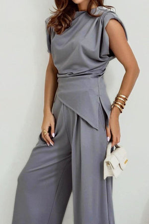 Manhattan Lines Draped Two-Piece Set