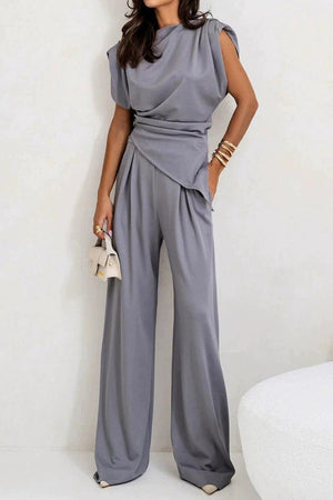 Manhattan Lines Draped Two-Piece Set
