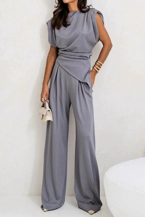 Manhattan Lines Draped Two-Piece Set
