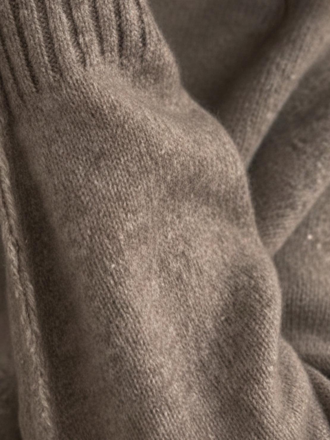 Soft-knit turtleneck two-piece loungewear set with relaxed fit and wide-leg pants