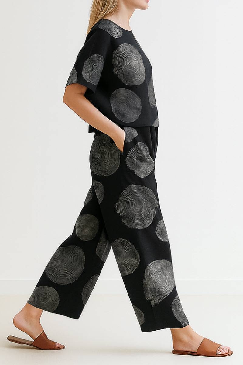 Lightweight breezy meadow two-piece set with relaxed fit and wide-leg trousers