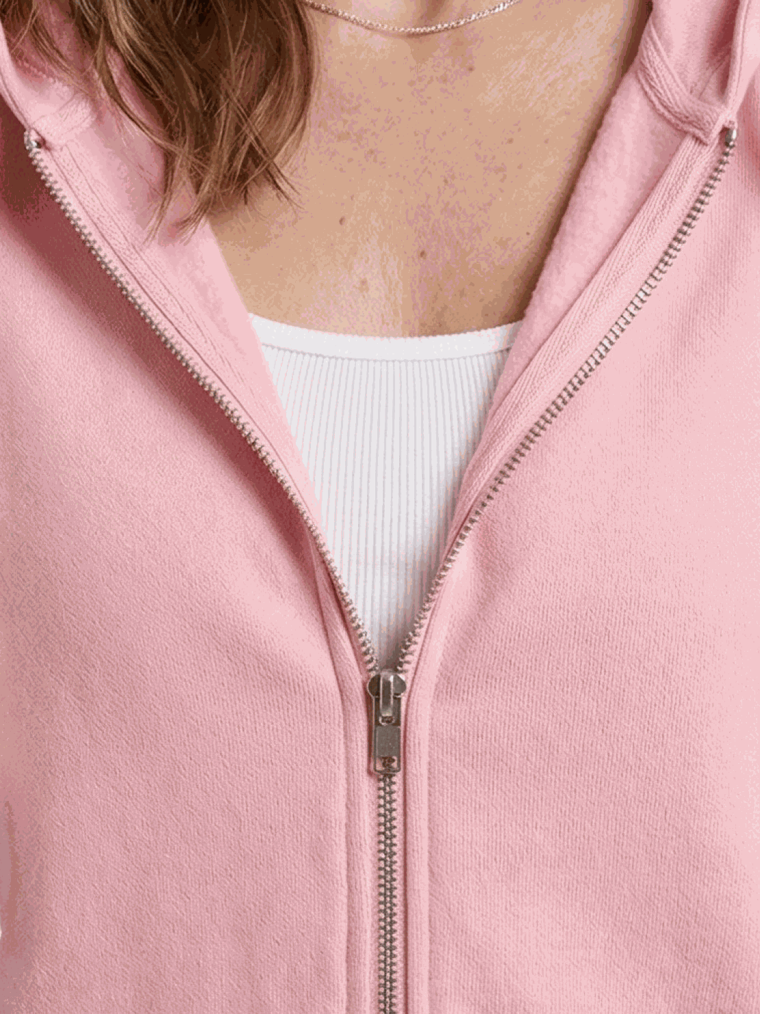 Women’s oversized long zip sweatshirt hoodie with fleece lining and front pockets