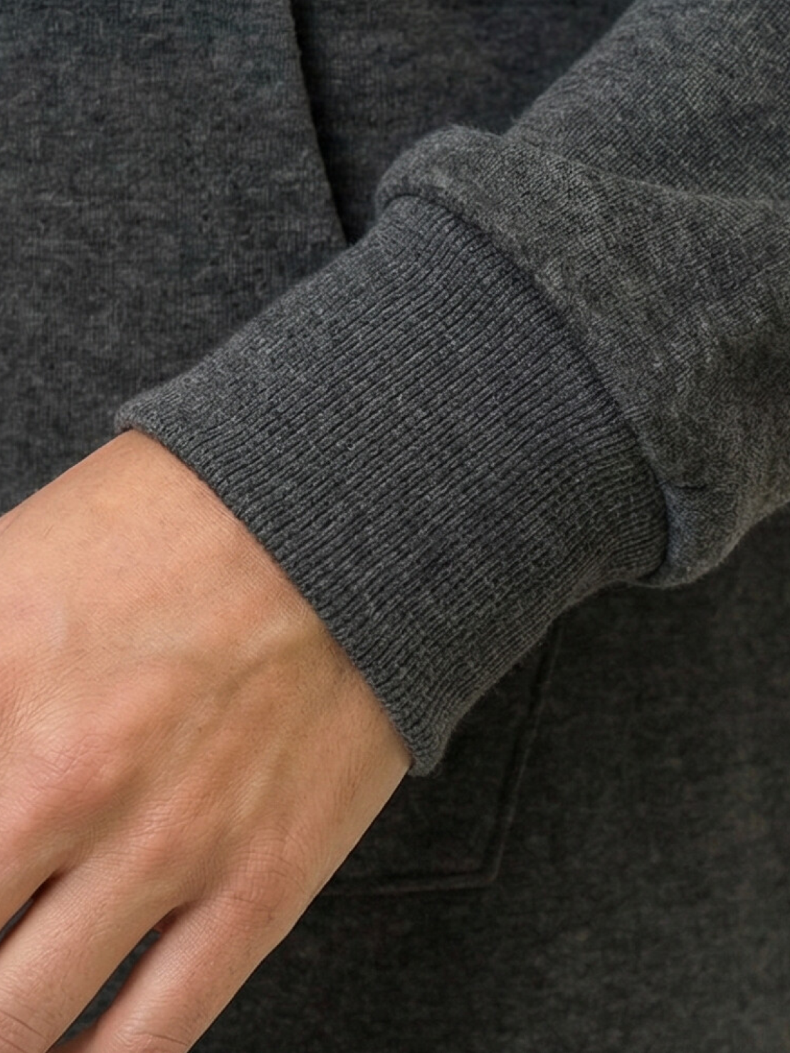 Oversized long zip sweatshirt hoodie with fleece lining and front pockets