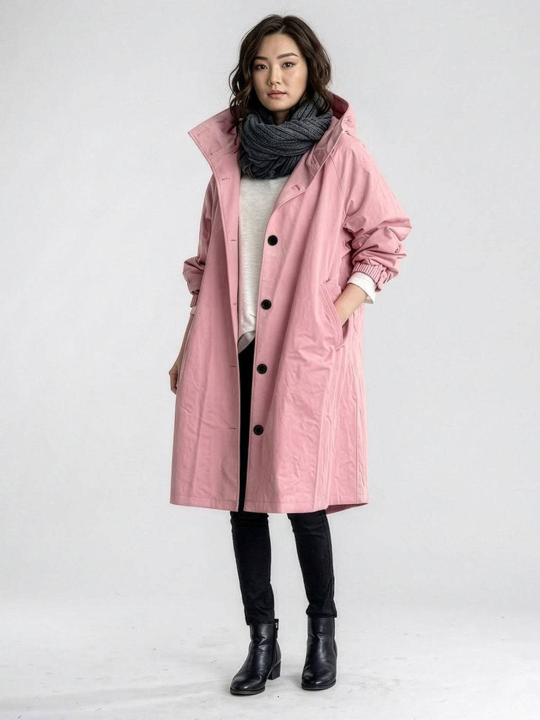 Water-Resistant Oversized Hooded Windbreaker rain jacket for outdoor activities