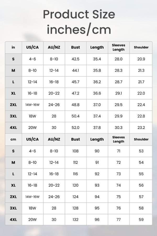 Size chart for Barbara Pink Raincoat with bust, length, sleeves, and shoulder measurements in inches and cm for sizes S to 4XL
