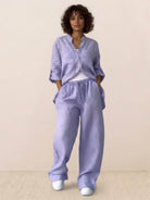 100% cotton Double Comfort Set in vibrant colors, relaxed fit two-piece outfit
