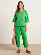 Monochrome Batwing Leisure Co-Ord set with boxy crop top and high-waisted tapered pants
