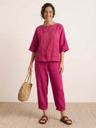 monochrome Batwing Leisure Co-Ord with boxy crop top and high-waisted tapered pants