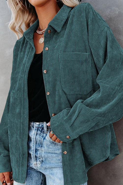 Sleek Suede Oversized Button-Down Shirt