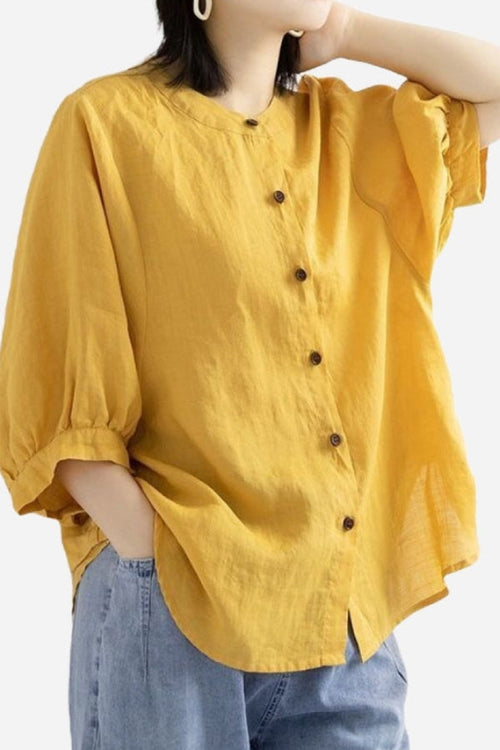 Relaxed Loose Breathable Linen Blouse