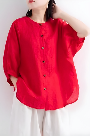 Relaxed Loose Breathable Linen Blouse