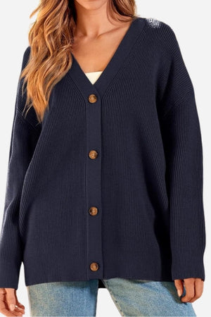 Relaxed Fit Oversized Button Down Knitwear Cardigan