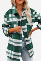 Comfy Flannel Classic green and white plaid button-down shirt on model with casual jeans