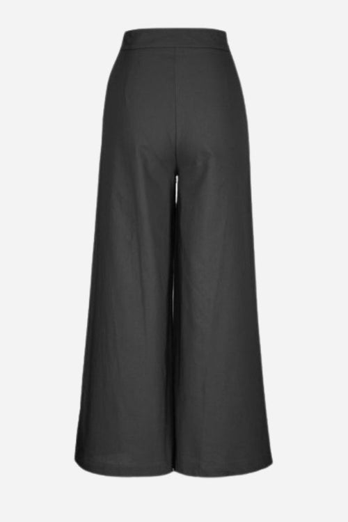 Button Front High Waist Palazzo Pants