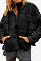 Lightweight puffer travel jacket packed compactly, versatile and warm for all sizes and eco-friendly style
