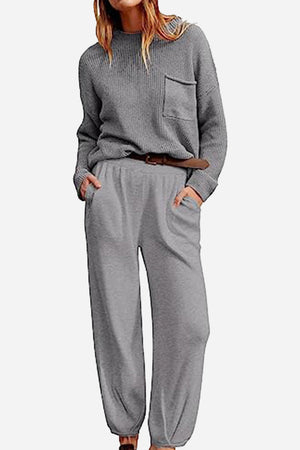 European Minimalism: Relaxed Sweater Top And Trouser Set