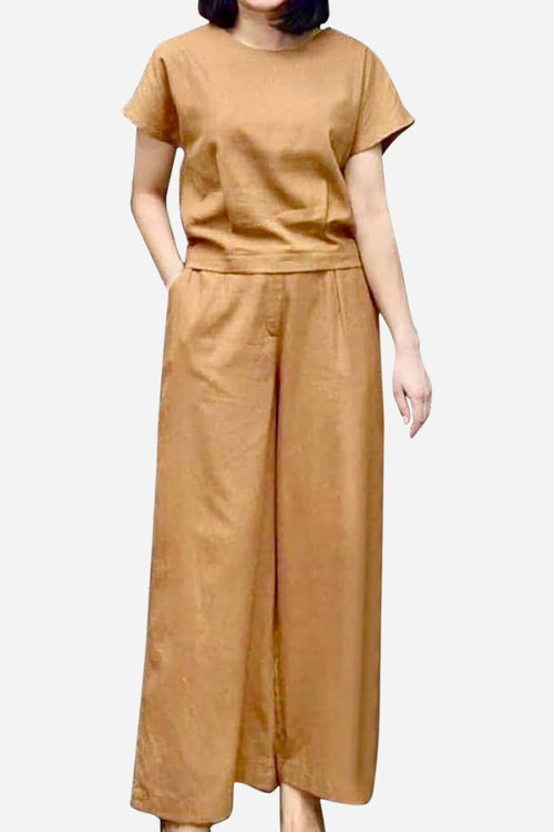 Short-Sleeved Bell Pants Two-Piece Set