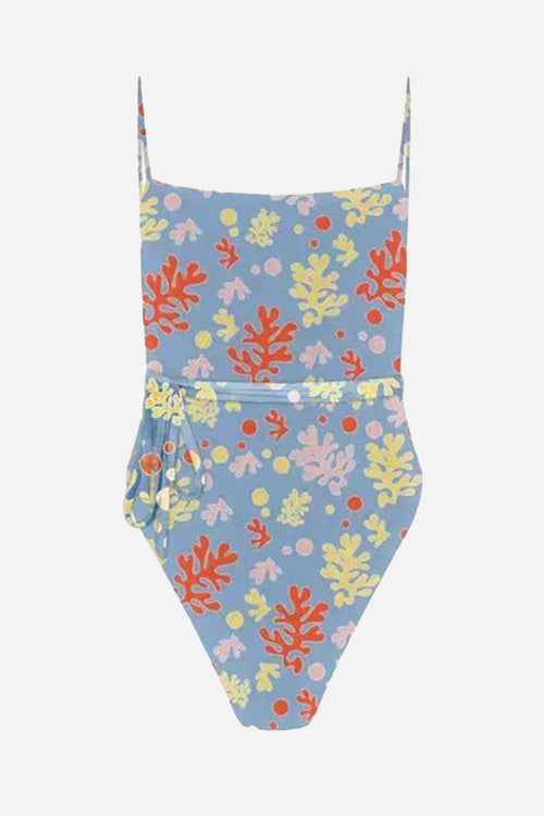 Tan-Through Open Back One Piece Swimsuit