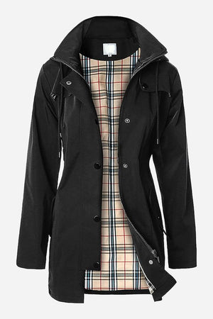 Elegant Plaid Raincoat Windbreaker