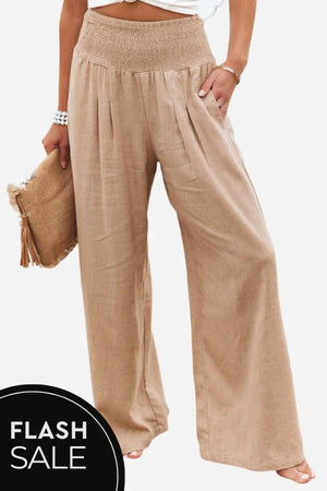 High-Waist Polyester Palazzo Pants