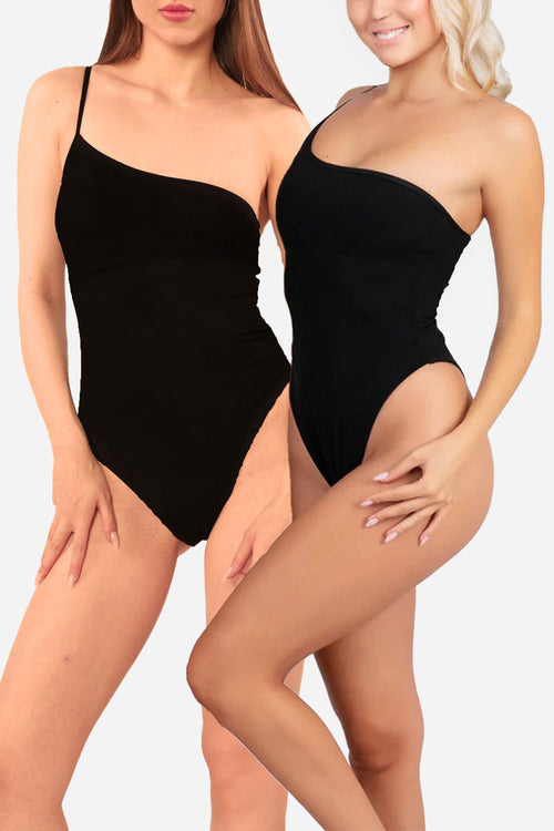 Asymmetric Anti-Tan Line One Piece Swimsuit