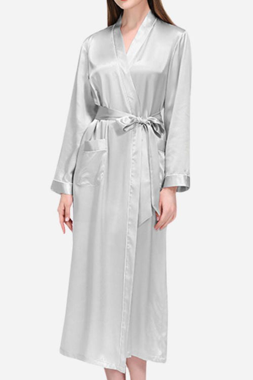 Mulberry Silk Nightgown with Sash Belt