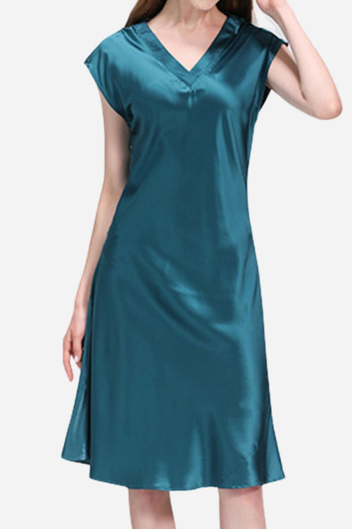 Mulberry Silk V-Neck Nightgown