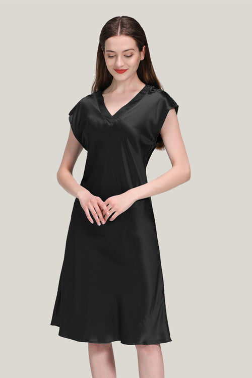 Mulberry Silk V-Neck Nightgown