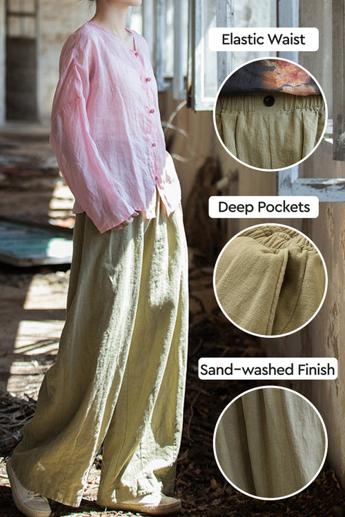 Sandwashed Ramie Linen Pants