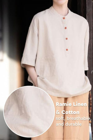 One Size Fits All Ramie Linen and Cotton Shirt