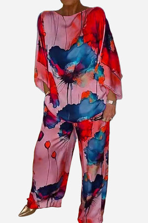 Plus Size Vibrant Floral Matching Set