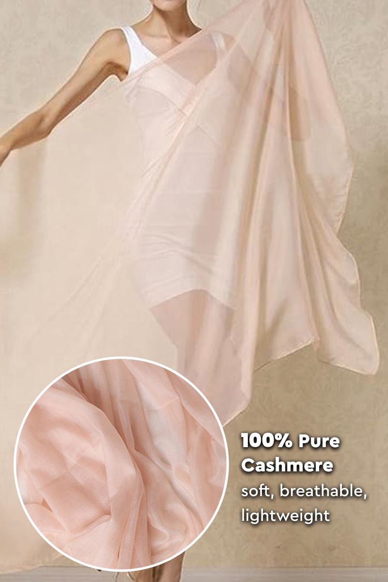 100 Cashmere Featherlight luxury scarf soft breathable lightweight pink wrap