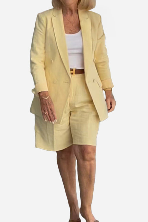 Stylish Blazer & Shorts Two-Piece Set
