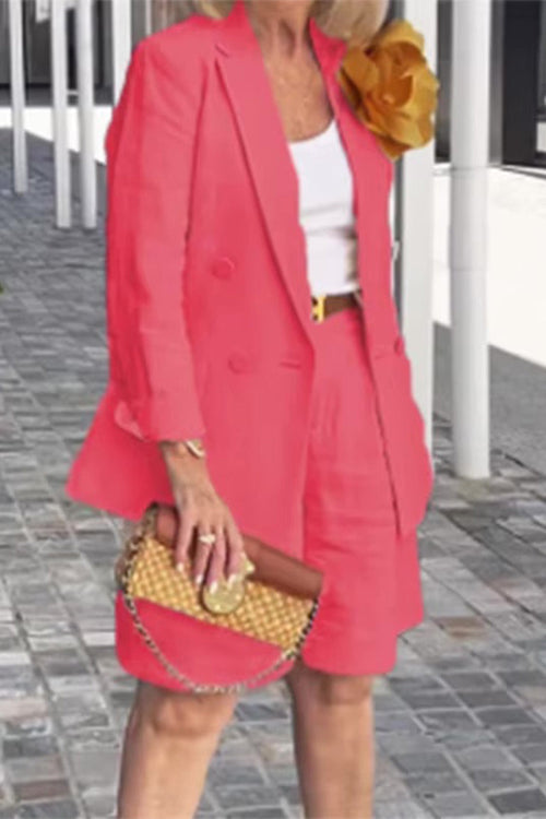 Stylish Blazer & Shorts Two-Piece Set