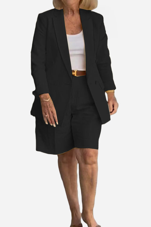 Stylish Blazer & Shorts Two-Piece Set