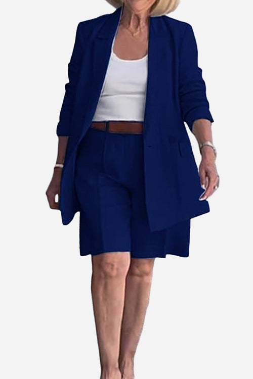 Stylish Blazer & Shorts Two-Piece Set