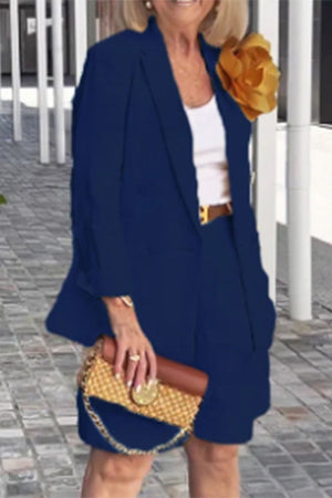 Stylish Blazer & Shorts Two-Piece Set