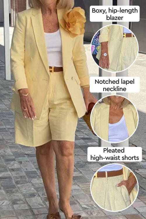 Stylish Blazer & Shorts Two-Piece Set