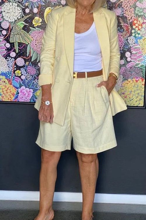 Stylish Blazer & Shorts Two-Piece Set
