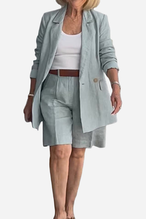 Stylish Blazer & Shorts Two-Piece Set