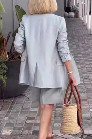 Stylish Blazer & Shorts Two-Piece Set