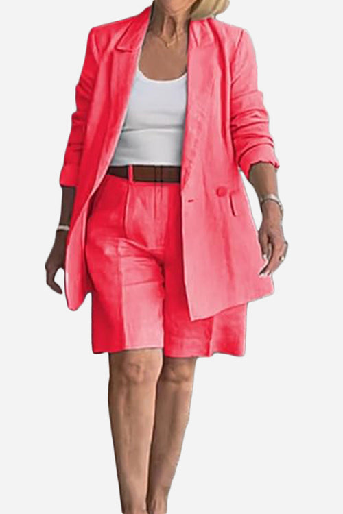 Stylish Blazer & Shorts Two-Piece Set